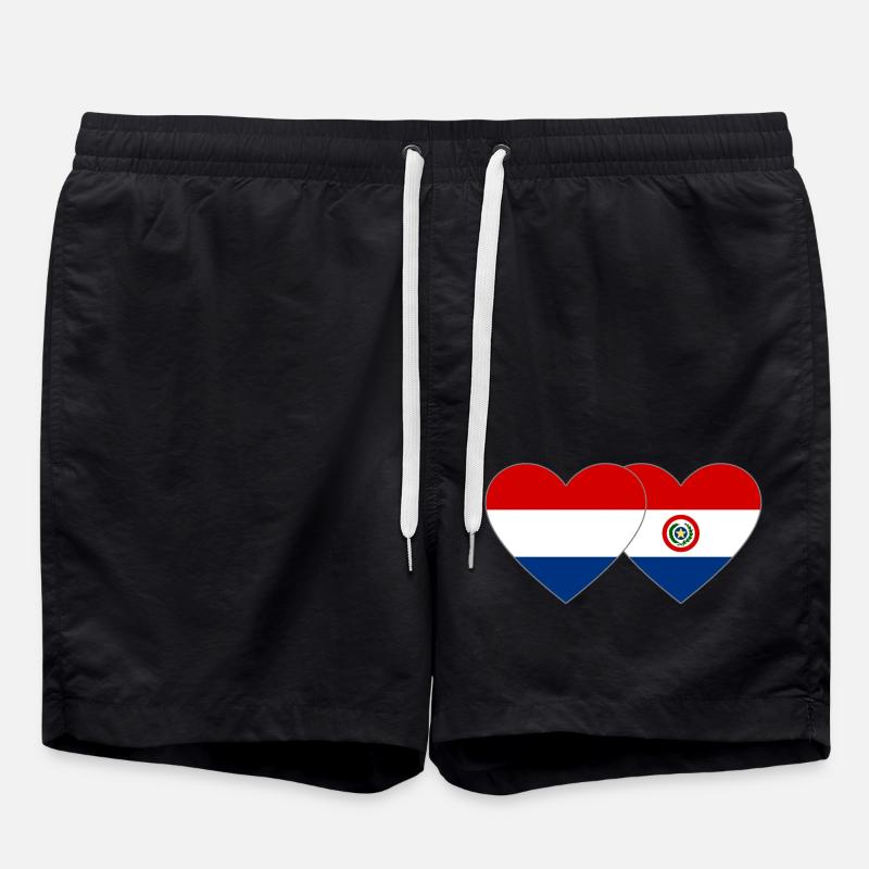 Drapeau du cœur du Paraguay - Short de bain - noir