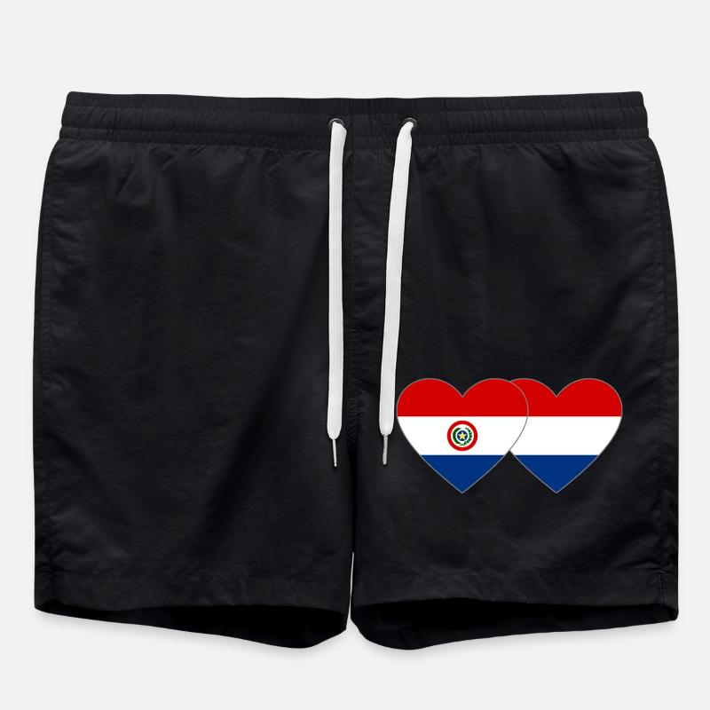 Paraguay Drapeau du cœur de Hollande - Short de bain - noir