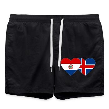 Paraguay Island Herz Flagge - Badeshorts - Schwarz - Vorne - AI Model Male 185 light (185cm)