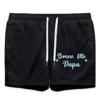 FÊTE DES PÈRES. BONNE FÊTE PAPA. PAPA. BONNE FÊTE - Short de bain - noir - Devant - AI Model Male 185 light (185cm)