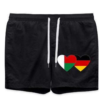 Madagascar Allemagne Drapeau du Cœur - Short de bain - noir - Devant - AI Model Male 185 light (185cm)
