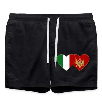 Italy Montanegro flag - Swim Trunks - black - Front - AI Model Male 185 light (185cm)