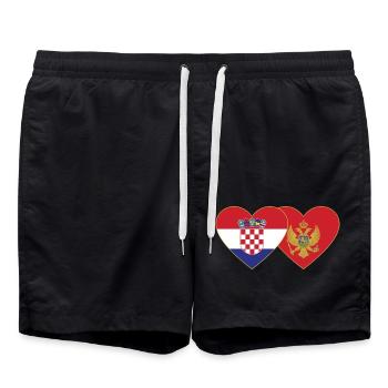 Croatie Monténégro Drapeau - Short de bain - noir - Devant - AI Model Male 185 light (185cm)