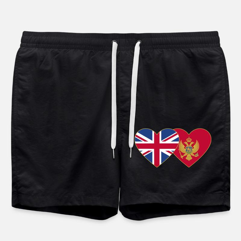 England Montenegro flag - Swim Trunks - black