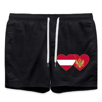 Autriche Drapeau du Montanegro - Short de bain - noir - Devant - AI Model Male 185 light (185cm)