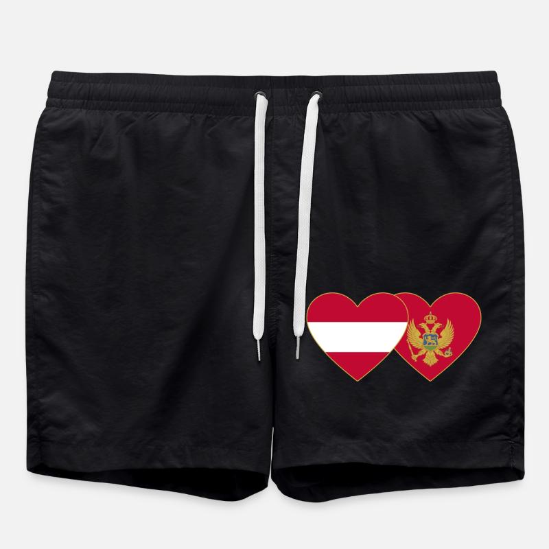 Austria Montanegro flag - Swim Trunks - black