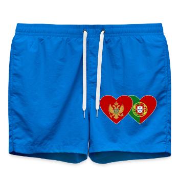 Montenegro Portugal Flagge - Badeshorts - Cobalt blue - Vorne