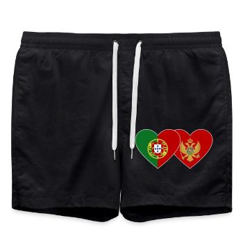 Portugal Montenegro flag - Swim Trunks - black - Front - AI Model Male 185 light (185cm)