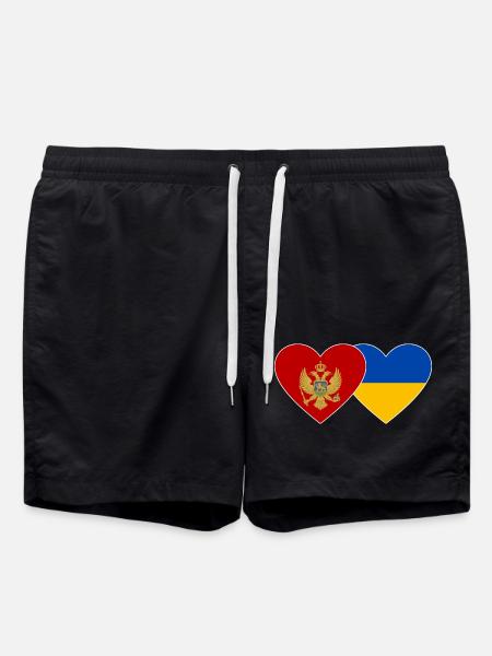 Montenegro Ukraine flag - Swim Trunks - black