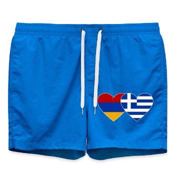 Arménie Grèce Drapeau Coeur - Short de bain - cobalt blue - Devant