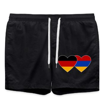 Allemagne Arménie Flag Coeur - Short de bain - noir - Devant - AI Model Male 185 light (185cm)