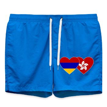 Armenien Hong Kong Flagge Herz - Badeshorts - Cobalt blue - Vorne