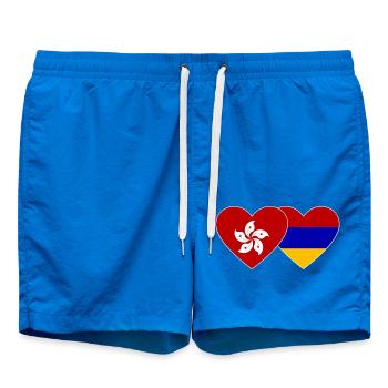 Hong Kong Armenien Flagge Herz - Badeshorts - Cobalt blue - Vorne