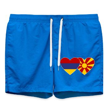 Arménie Macédoine Drapeau Coeur - Short de bain - cobalt blue - Devant