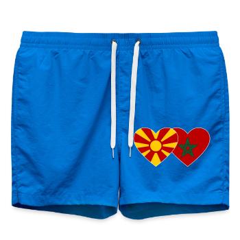 Macédoine Maroc Flag Coeur - Short de bain - cobalt blue - Devant