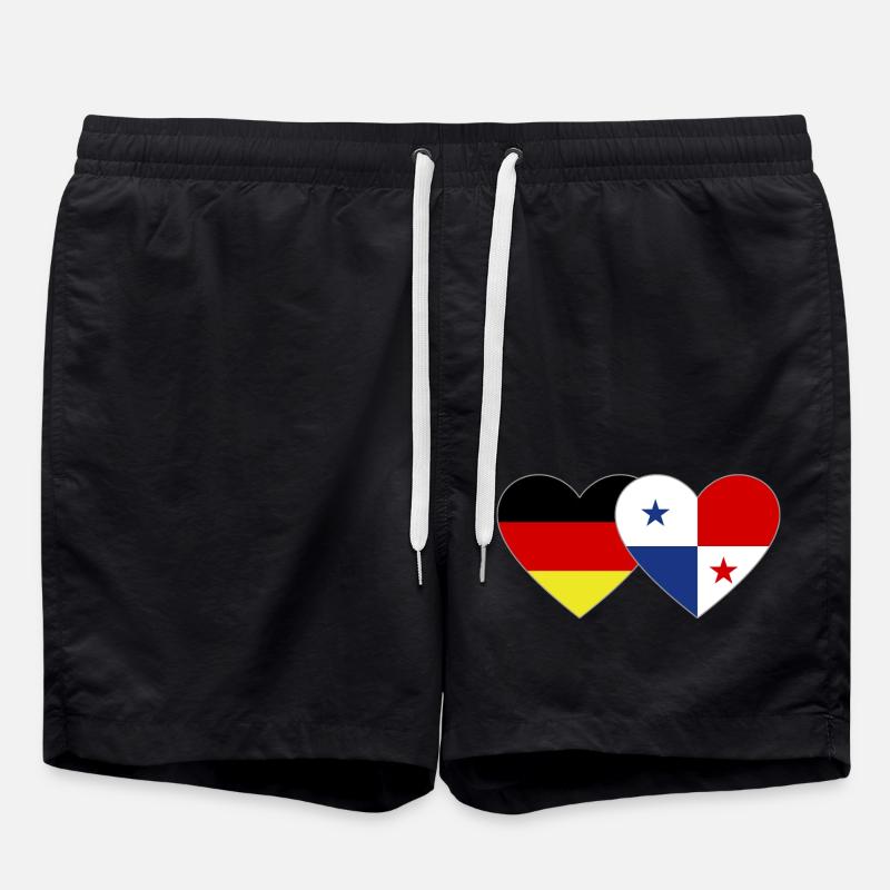 Allemagne Panama Flag Heart - Short de bain - noir