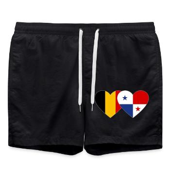 Belgique Panama Flag Heart - Short de bain - noir - Devant - AI Model Male 185 light (185cm)