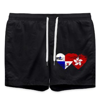 Panama Drapeau de Hong Kong utilisé - Short de bain - noir - Devant - AI Model Male 185 light (185cm)