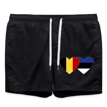 Belgique Estonie Flag Heart - Short de bain - noir - Devant - AI Model Male 185 light (185cm)