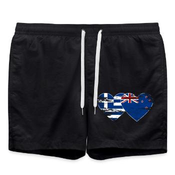 Grèce Drapeau néo-zélandais utilisé - Short de bain - noir - Devant - AI Model Male 185 light (185cm)