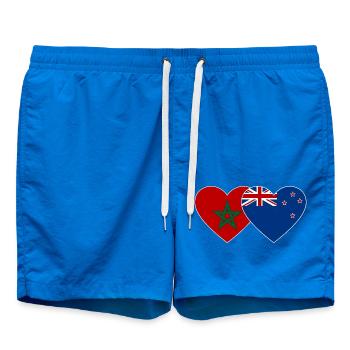 Marokko Neuseeland Flagge Herz - Badeshorts - Cobalt blue - Vorne