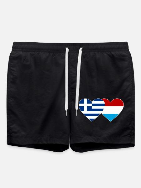 Grèce Drapeau luxembourgeois coeur utilisé - Short de bain - noir