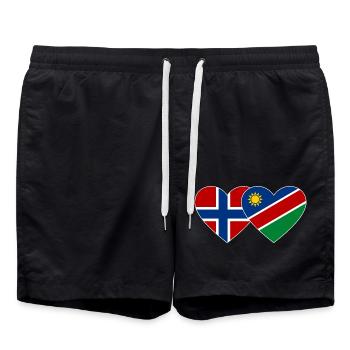 Norvège Namibie Flag Heart - Short de bain - noir - Devant - AI Model Male 185 light (185cm)