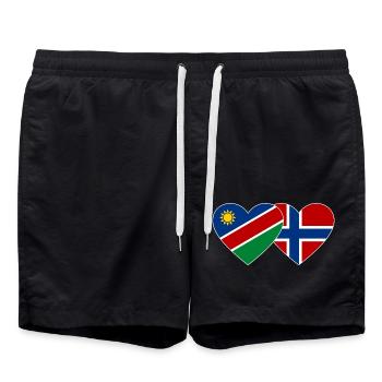 Namibia Norway Flag Heart - Swim Trunks - black - Front - AI Model Male 185 light (185cm)