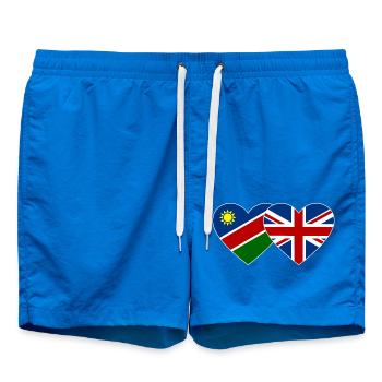 Namibia Great Britain Flag Heart - Swim Trunks - cobalt blue - Front