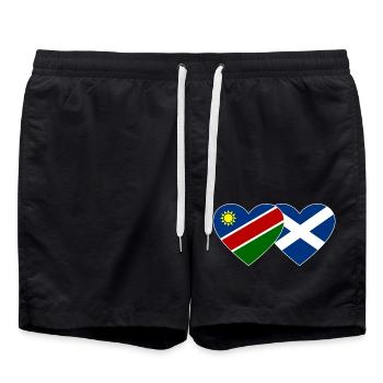 Namibie Écosse Flag Heart - Short de bain - noir - Devant - AI Model Male 185 light (185cm)