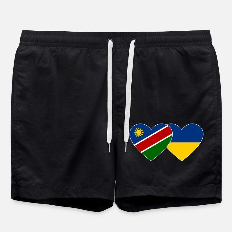Namibie Ukraine Flag Coeur - Short de bain - noir