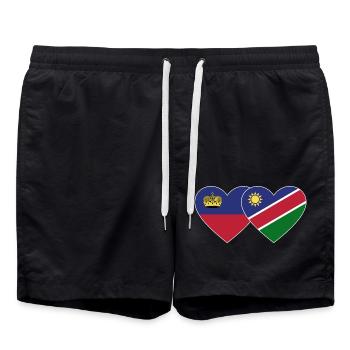 Liechtenstein Namibie Drapeau Coeur - Short de bain - noir - Devant - AI Model Male 185 light (185cm)