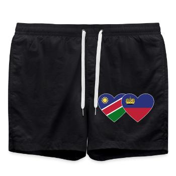Namibie Liechtenstein Drapeau Coeur - Short de bain - noir - Devant - AI Model Male 185 light (185cm)