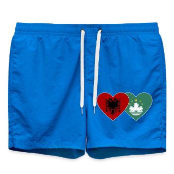 Albanie Macao Flag Heart - Short de bain - cobalt blue - Devant