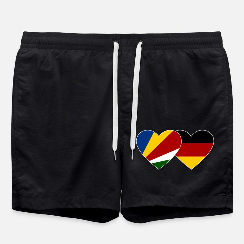 Seychelles Allemagne Flag Heart - Short de bain - noir