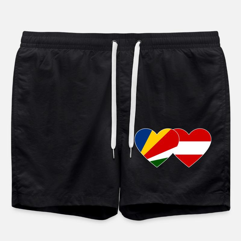 Seychelles Autriche Flag Coeur - Short de bain - noir