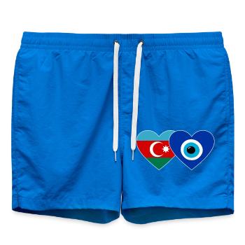Azerbaïdjan Nazar Pearl Flag Coeur - Short de bain - cobalt blue - Devant