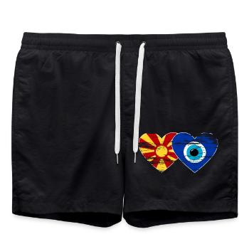 Drapeau Nazarpearl de Macédoine utilisé - Short de bain - noir - Devant - AI Model Male 185 light (185cm)