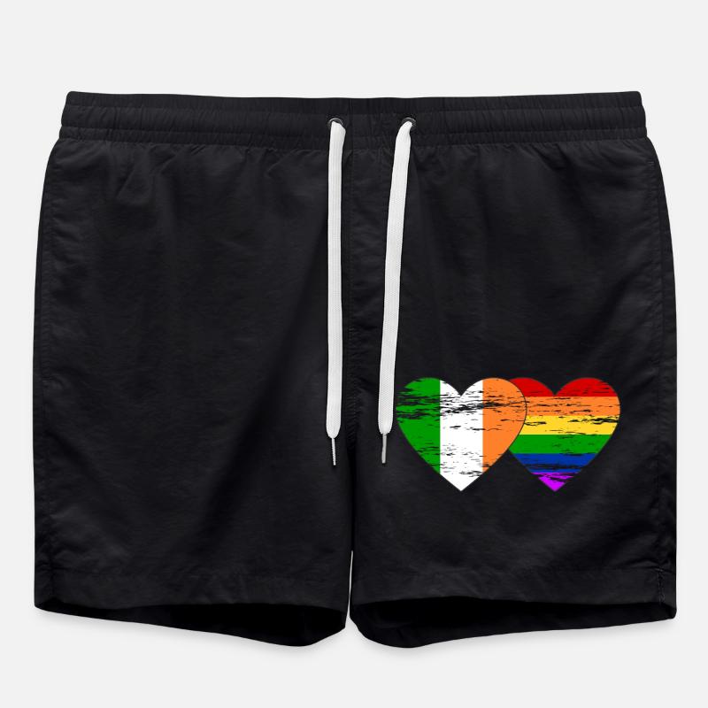 Drapeau arc-en-ciel de l’Irlande utilisé - Short de bain - noir