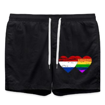 Hollande drapeau arc-en-ciel utilisé - Short de bain - noir - Devant - AI Model Male 185 light (185cm)