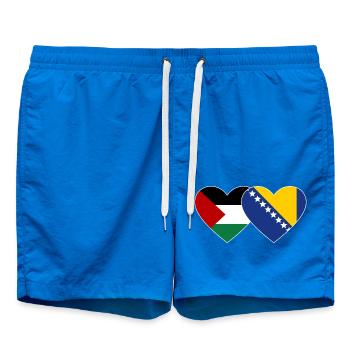 Palästina Bosnien Flagge Herz - Badeshorts - Cobalt blue - Vorne