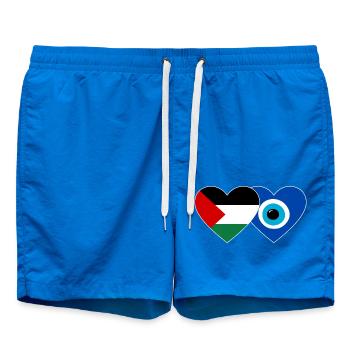 Palestine Nazar Flag Heart - Swim Trunks - cobalt blue - Front