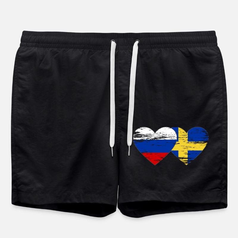 Suède Drapeau russe utilisé - Short de bain - noir