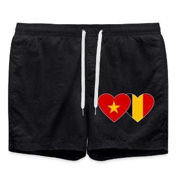 Belgique Vietnam Belgique Drapeau Coeur - Short de bain - noir - Devant - AI Model Male 185 light (185cm)