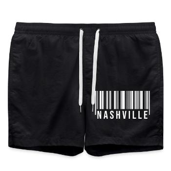 Code-barres de Nashville - Short de bain - noir - Devant - AI Model Male 185 light (185cm)