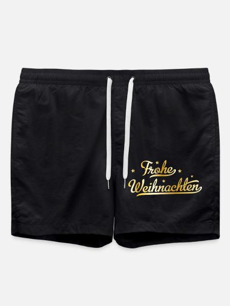 Frohe Weihnachten - Badeshorts - Schwarz