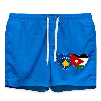 Kosovo Jordan Flag Heart - Swim Trunks - cobalt blue - Front