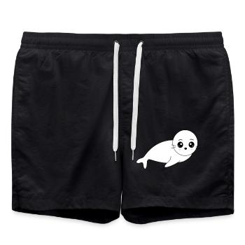 Sceau Kawaii Sceau Kawaii Fille Kawaii Manga - Short de bain - noir - Devant - AI Model Male 185 light (185cm)