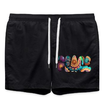 Peace - Swim Trunks - black - Front - AI Model Male 185 light (185cm)