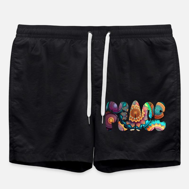Peace - Swim Trunks - black